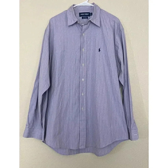 Lauren Ralph Lauren Other - Polo Golf Ralph Lauren Mens Size L Long Sleeve Button Up Purple Lofting Cotton